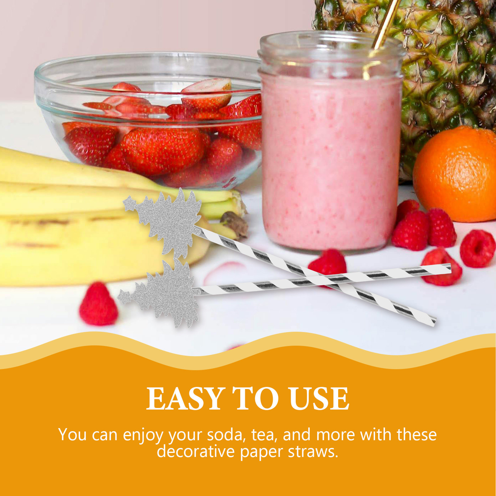 Paper Straw Color - หลอดกระดาษลายทางสีสันสดใสสำหรับงานปาร์ตี้ 25 ชิ้น สำหรับงานเฉลิมฉลองเทศกาลคริสต์มาส