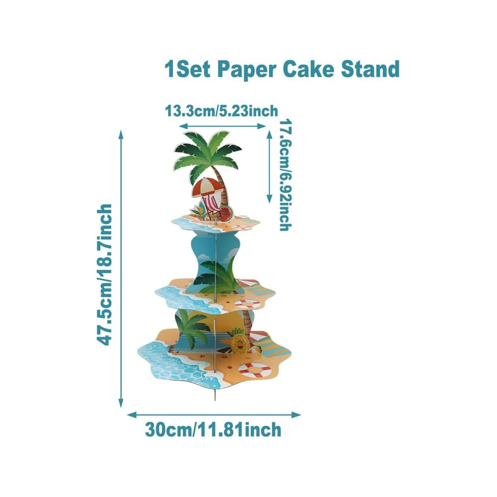 3 ชั้น Hawaiian Beach Cupcake  - Cupcake Stand Tier บทวิจารณ์และราคา